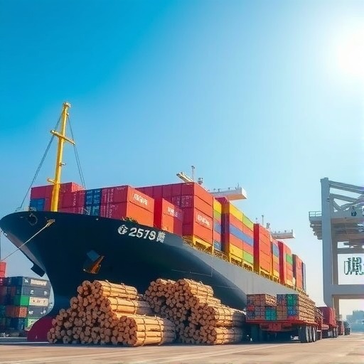 原木期货首批车板交割在山东港口成功落地(图1)