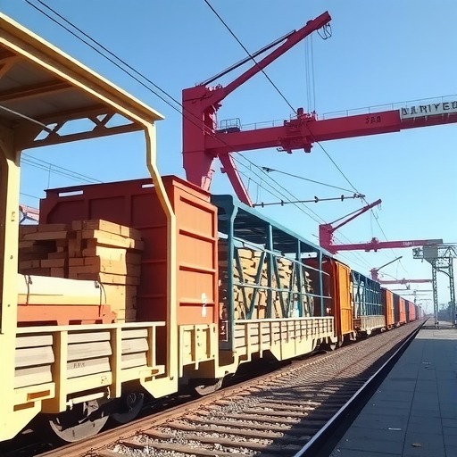 首趟满洲里进境木材班列顺利抵达新乡(图1)