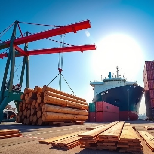 黄岛口岸首次进口朝鲜散装原木(图1) 黄岛口岸首次进口朝鲜散装原木(图1)