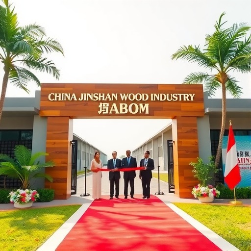 加蓬总理出席加蓬经济特区中国金山木业剪彩仪式(图1) 加蓬总理出席加蓬经济特区中国金山木业剪彩仪式(图1)