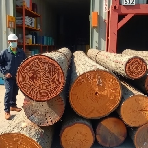 深圳皇岗截获一批未报检带皮原木(图1)