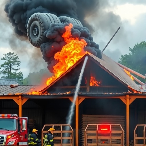 福建仙游一红木仓库着火 消防抢救出百万元红木(图1)