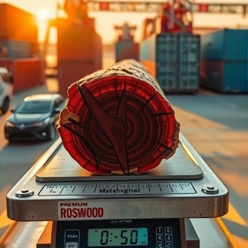 红木原产国封关，大红酸枝论斤称(图1)