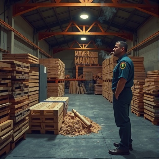 突查木材市场 男子吸烟被行拘(图1)