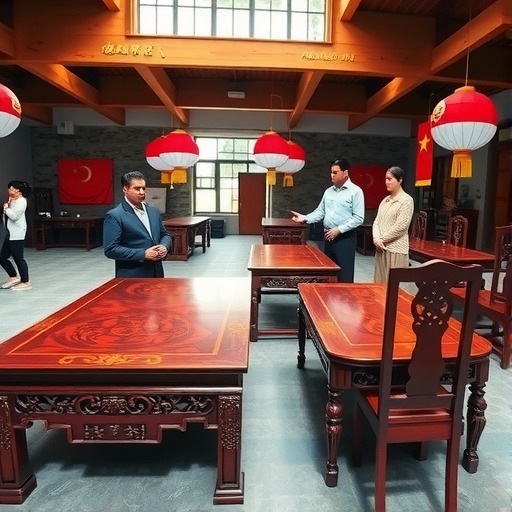 印尼海博会商团考察中山红木产业(图1)