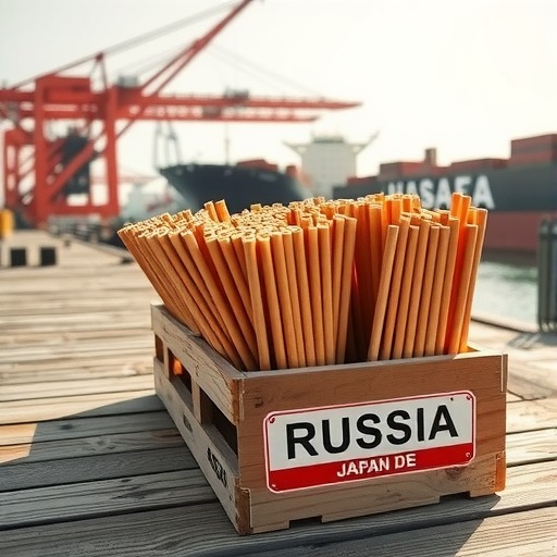 绥芬河木质筷子经过俄罗斯东方港销往日本(图1)