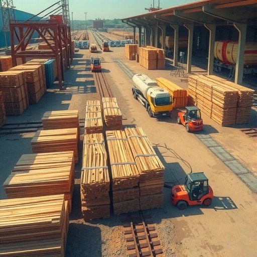 满洲里市木材交易市场铁路专用线预计8月份通车(图1) 满洲里市木材交易市场铁路专用线预计8月份通车(图1)