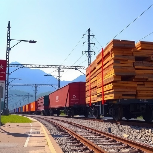 罗平站助云南木材“坐”火车出省(图1)