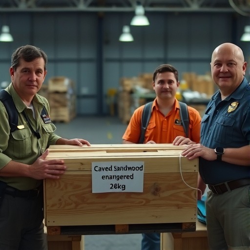 深圳皇岗海关查获28公斤濒危檀香紫檀木雕(图2)