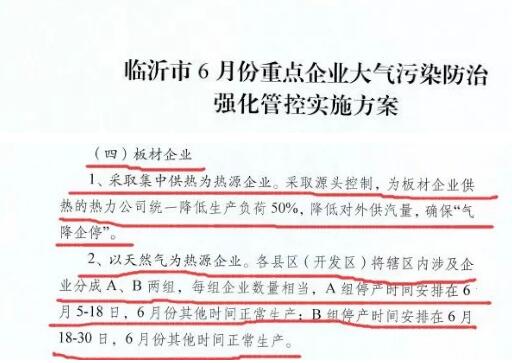 6月5日起,临沂板材企业限产停产50%(图1) 6月5日起,临沂板材企业限产停产50%(图1)