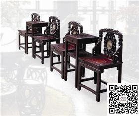 红木行情冷市场出现抄底时机(图1) 清红木嵌云石龙纹靠背椅八件配四几,西泠印社成交价138万元