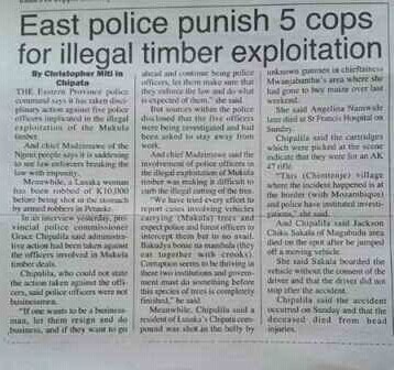 赞比亚铁腕惩治血檀非法采伐(图1)