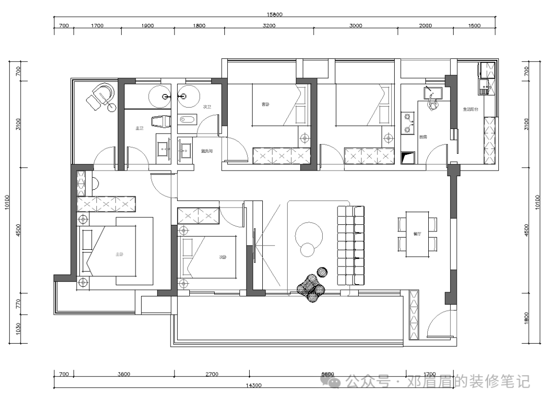 218平大平层，在进门设淋浴间？